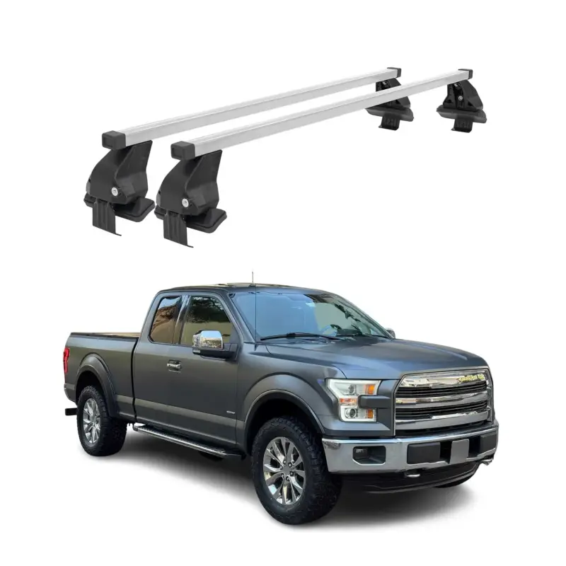 Versand Am Gleichen Tag Menabo Dachträger Grundtäger für Ford F150 2015-2026 50kg Stahl Silber 2 tlg