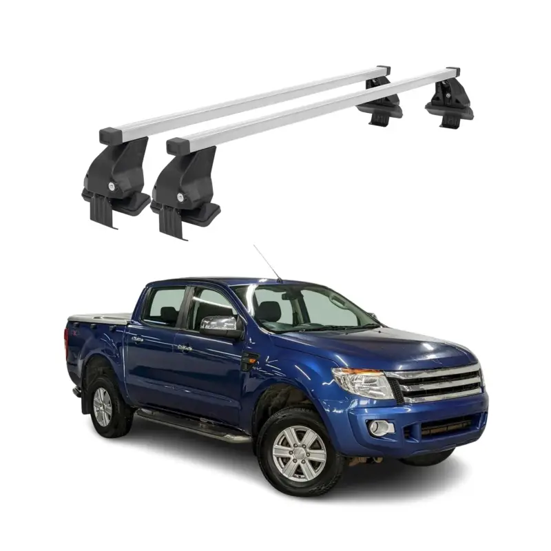 Markenprodukt Menabo Dachträger Grundtäger für Ford Ranger 2011-2015 50kg Stahl Silber 2 tlg