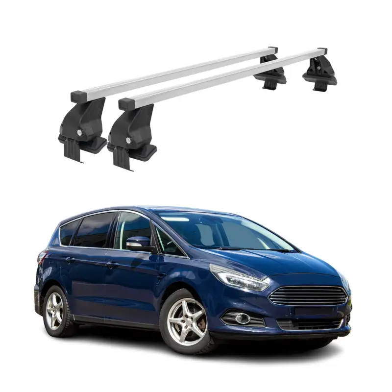 Menabo Dachträger Grundtäger für Ford S-Max 2015-2019 50kg Stahl Silber 2 tlg Nur Heute