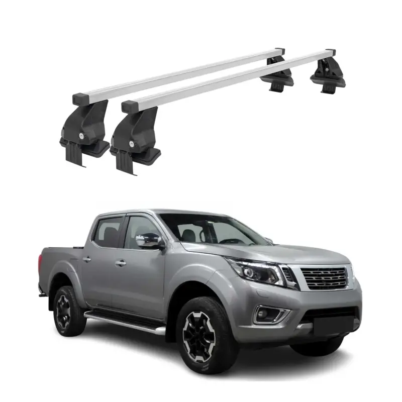 Menabo Dachträger Grundtäger für Nissan Navara 2015-2025 4 tür 50kg Stahl Silber Nur Für Kurze Zeit