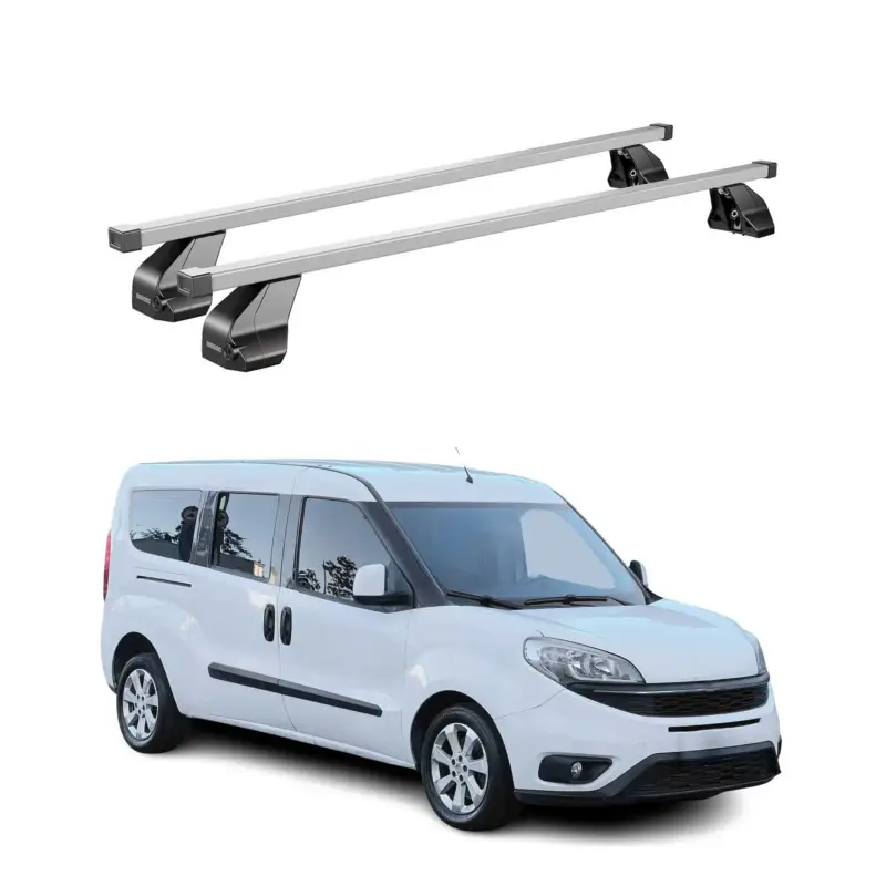 Sofort Bestellen Menabo Dachträger Grundtäger für Fiat Doblo 2010-2022 75kg Stahl Silber 2 tlg