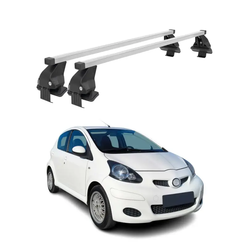 Meistverkauft Menabo Dachträger Grundtäger für Toyota Aygo 2005-2014 50kg Stahl Silber 2 tlg