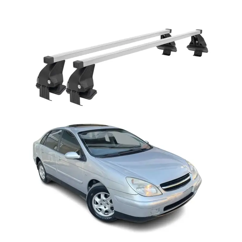 Menabo Dachträger Grundtäger für Citroen C5 2001-2004 Pre-FL 50kg Stahl Grau 2x Neu