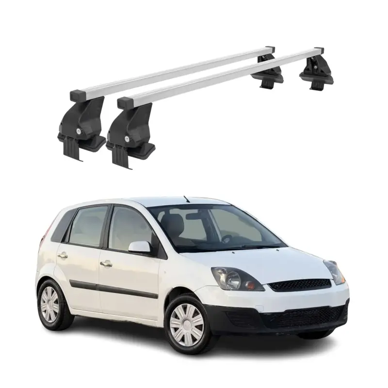 Menabo Dachträger Grundtäger für Ford Fiesta 2002-2008 5tür 50kg Stahl Silber 2x Solange Der Vorrat Reicht