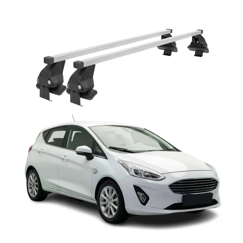 Meistverkauft Menabo Dachträger Grundtäger für Ford Fiesta 2018-2023 50kg Stahl Silber 2 tlg