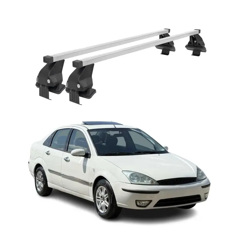 Menabo Dachträger Grundtäger für Ford Focus Turnier 1998-2005 50kg Stahl Grau 2x Top-Angebot