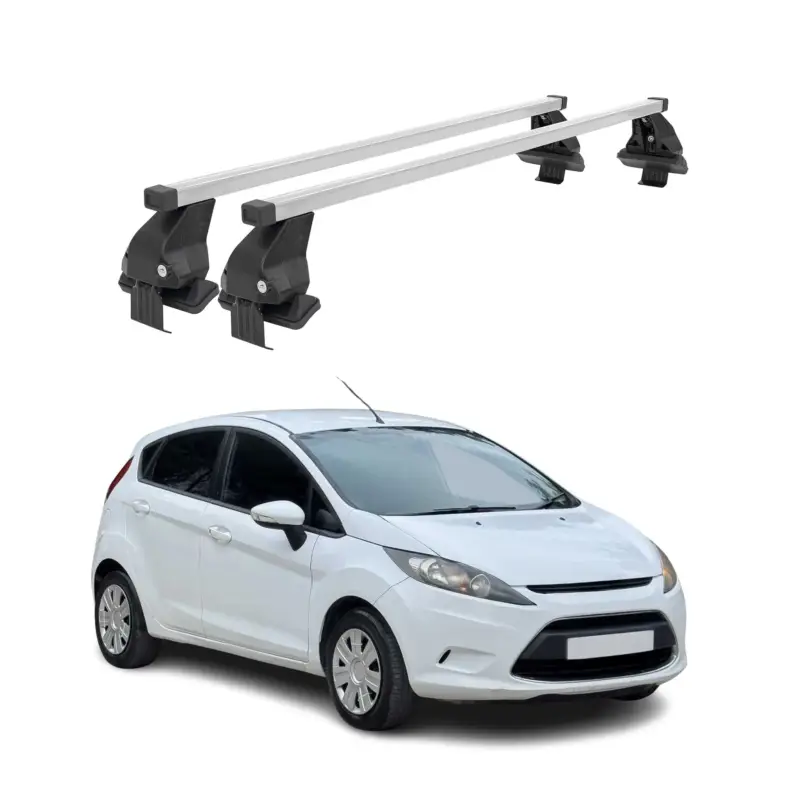 Kracherpreis Menabo Dachträger Grundtäger für Ford Fiesta 2008-2013 50kg Stahl Silber 2 tlg