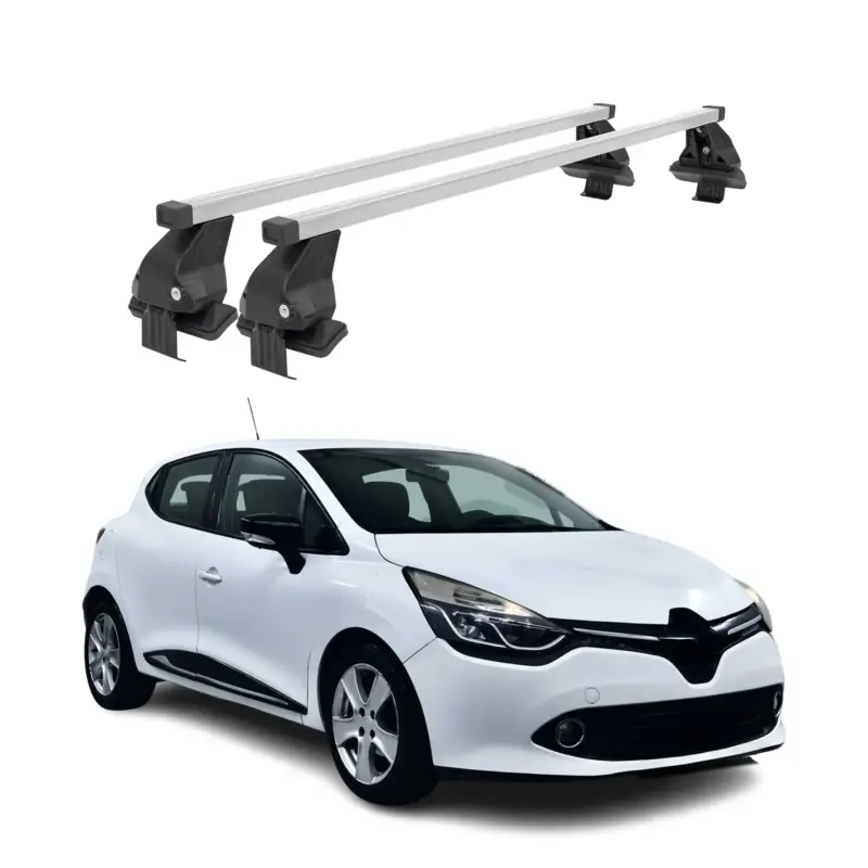 Nur Heute Menabo Dachträger Grundtäger für Renault Clio mk4 2012-2019 50kg Stahl Silber 2x