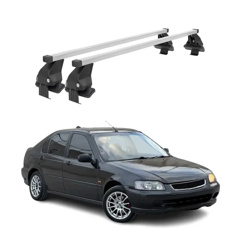 Menabo Dachträger für Honda Civic mk6 Schrägheck 1995-2000 50kg Stahl Silber 2x Neue Kollektion