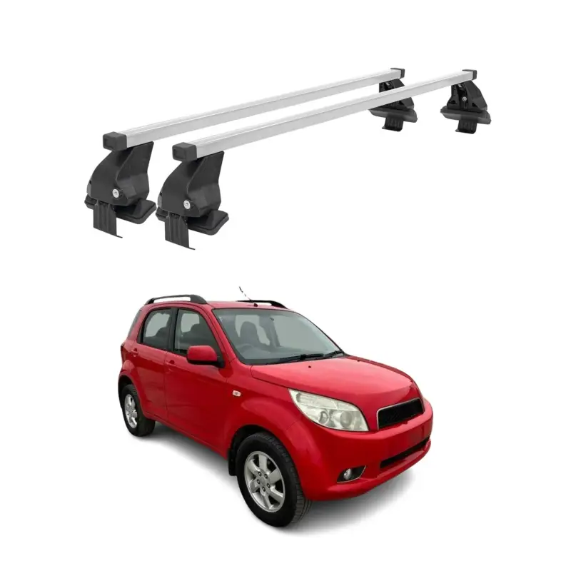 Menabo Dachträger Grundtäger für Daihatsu Terios 2006-2017 50kg Stahl Silber 2x Echt