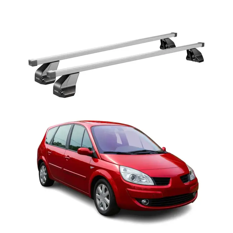 Schneller Versand Menabo Dachträger für Renault Grand Scenic mk2 2003-2009 75kg Stahl Silber 2x