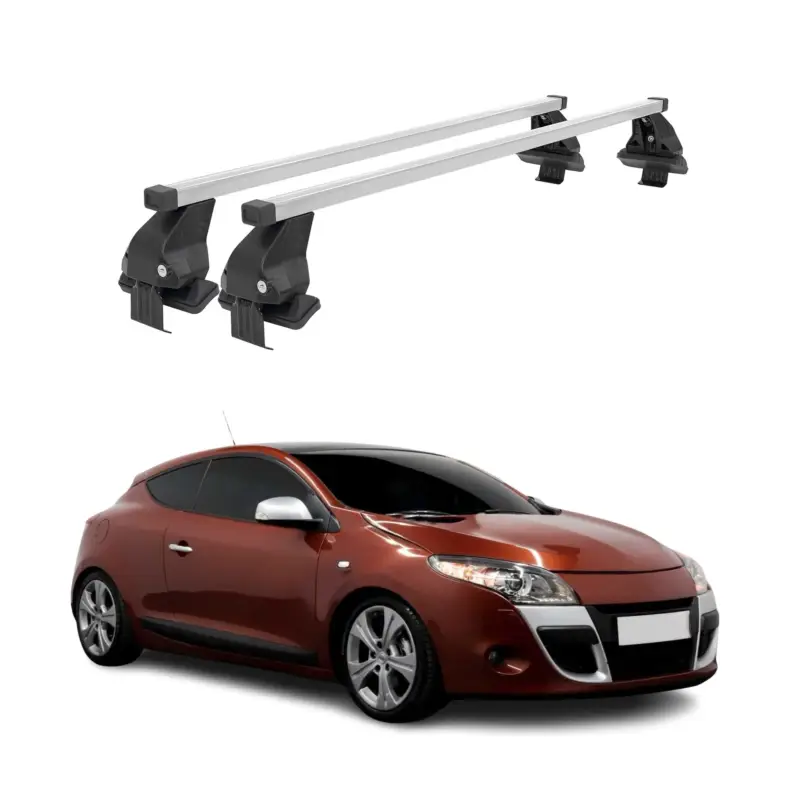 Menabo Dachträger für Renault Megane Coupé mk3 2008-2012 Pre-FL 50kg Silber 2x Preis Gesenkt
