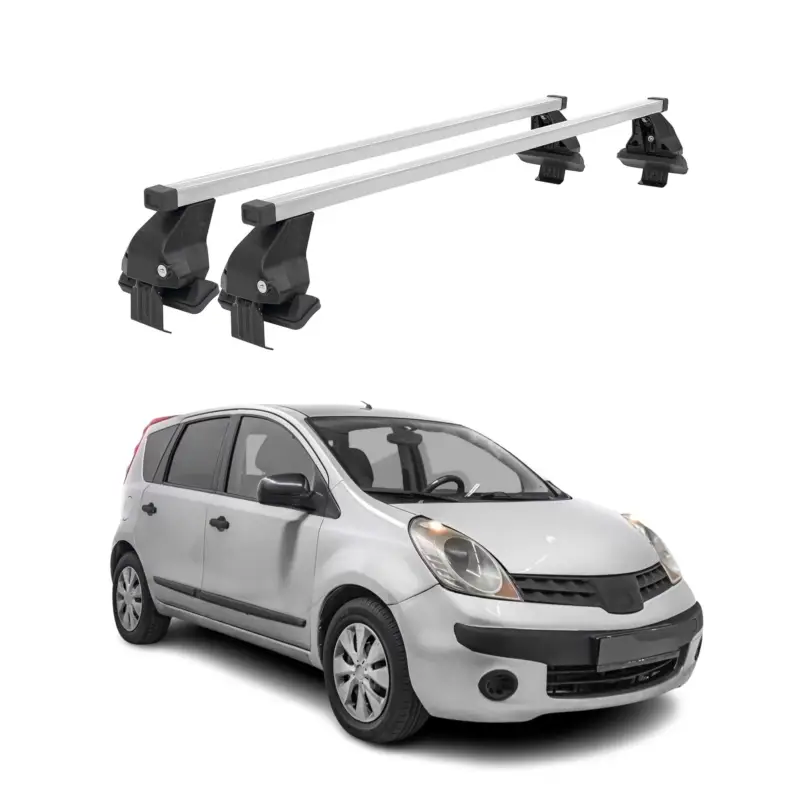 Menabo Dachträger Grundtäger für Nissan Note 2004-2012 50kg Stahl Silber 2 tlg Neue Kollektion