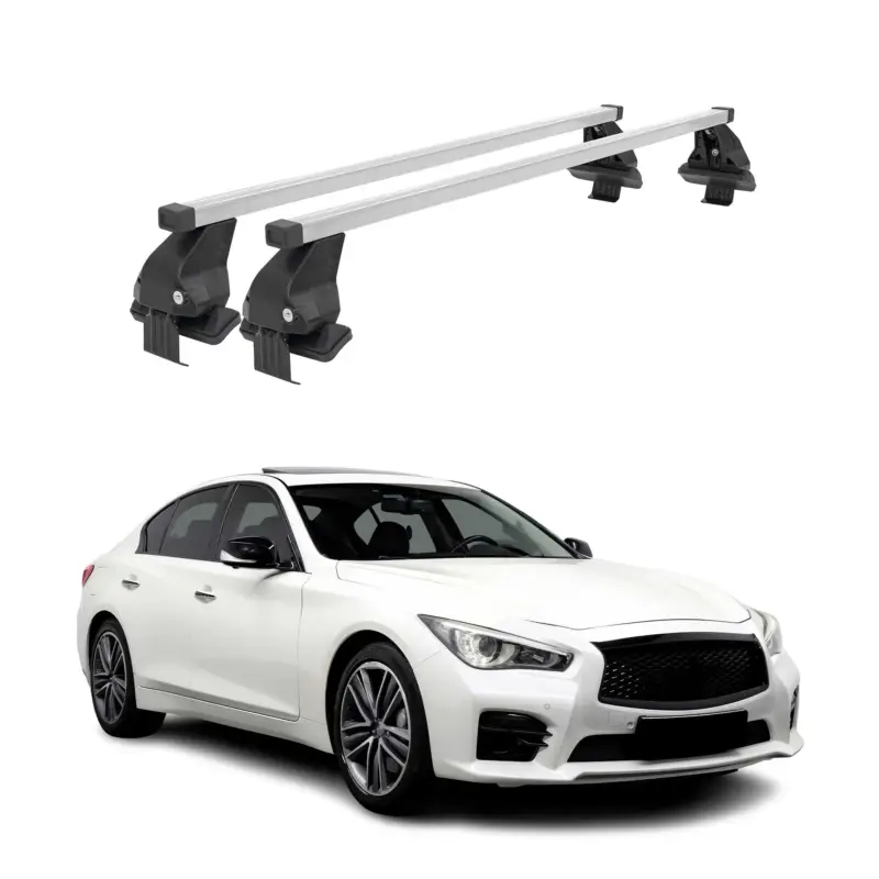 Preisknaller Menabo Dachträger Grundtäger für Infiniti Q50 2013-2023 50kg Stahl Silber 2 tlg