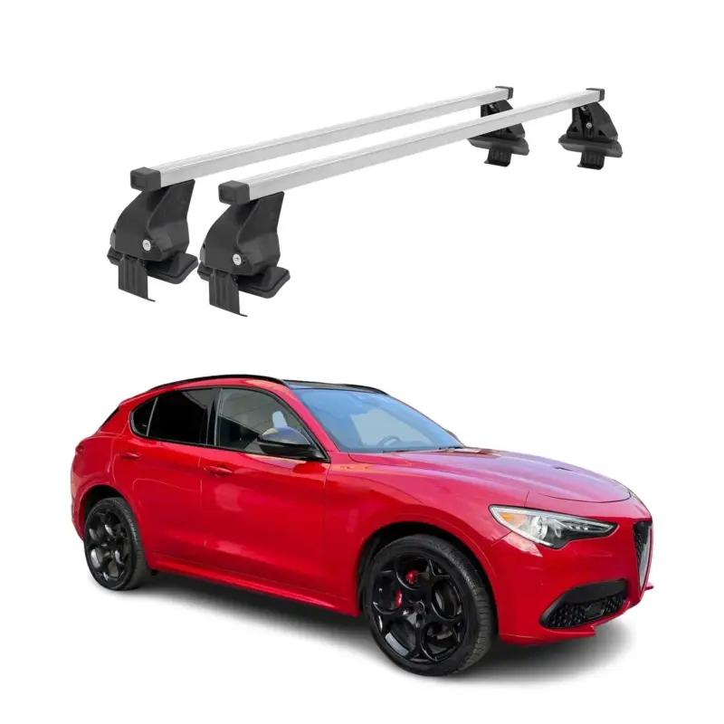Menabo Dachträger Grundtäger für Alfa Romeo Stelvio 2016-2026 50kg Stahl Grau 2x Neue Kollektion