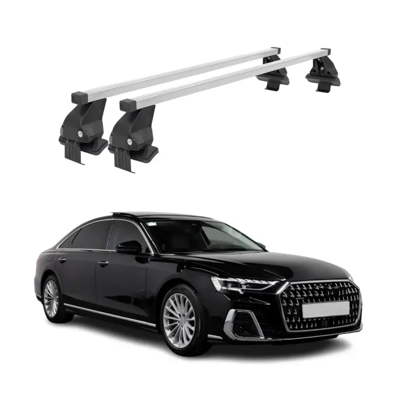 Menabo Dachträger Grundtäger für Audi A8 Limo 2018-2026 50kg Stahl Silber 2 tlg Neu
