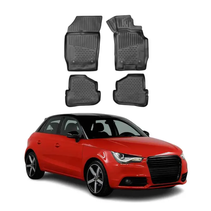 OMAC Gummimatten Fußmatten für Audi A1 A1 Sportback 8X 2010-2018 TPE Schwarz 4x Letzte Chance