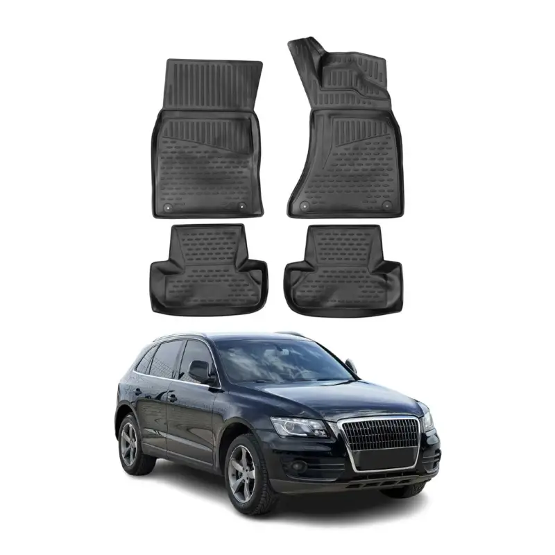 OMAC Gummimatten Fußmatten für Audi Q5 2008-2017 RHD TPE Automatten Schwarz 4x Finale Aktion