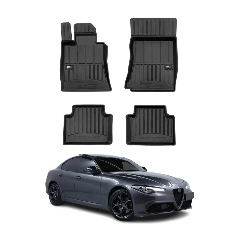 Beliebt OMAC Gummi Fußmatten für Alfa Romeo Giulia 2015-2026 RWD Premium TPE Schwarz 4x