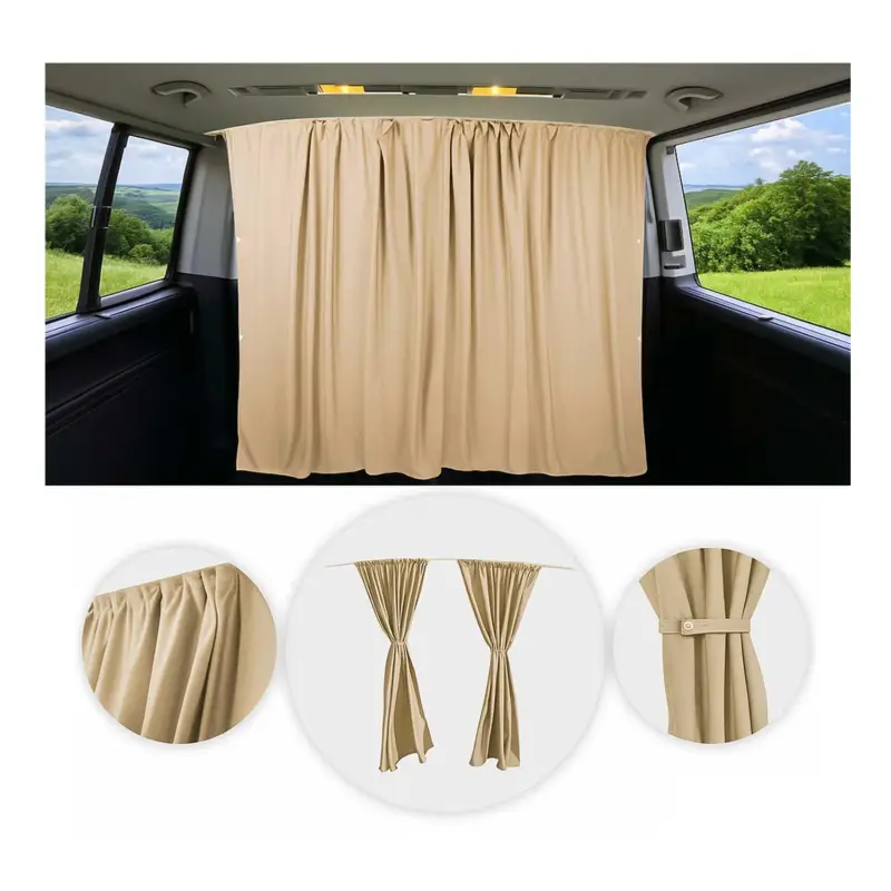 Finale Aktion Maß Gardinen für VW Grand California H2 Fahrerhaus Abtrennung Sonnenschutz Beige