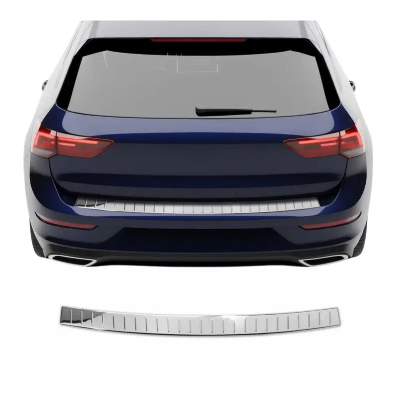 Zertifiziert Ladekantenschutz Stoßstange für VW Golf mk8 Schrägheck 2019-2026 Edelstahl Chrom