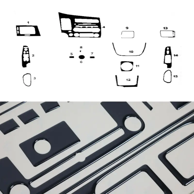 Versand Am Gleichen Tag Innenraum Dekor Cockpit für Honda Civic 2005-2011 Piano Schwarz Optik 15tlg