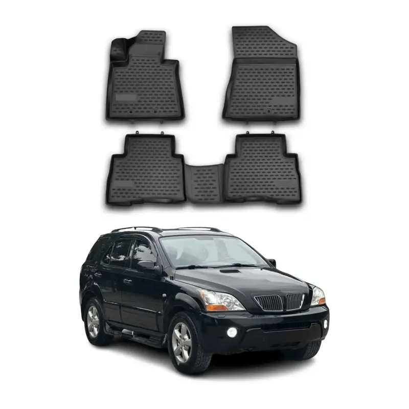 Günstig OMAC Gummimatten Fußmatten für Kia Sorento 2012-2015 TPE Automatten Schwarz 4x