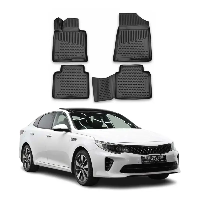 Heißes Angebot OMAC Gummimatten Fußmatten für Kia Optima 2015-2021 TPE Automatten Schwarz 4x