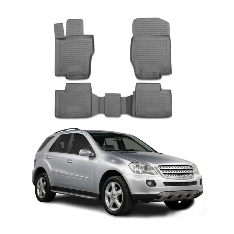 Zertifiziert OMAC Gummimatten Fußmatten für Mercedes M W164 2005-2011 TPE Automatten Grau 4x