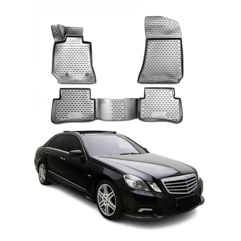 OMAC Gummimatten Fußmatten für Mercedes W212 2009-2016 TPE Automatten Grau 4x Günstig