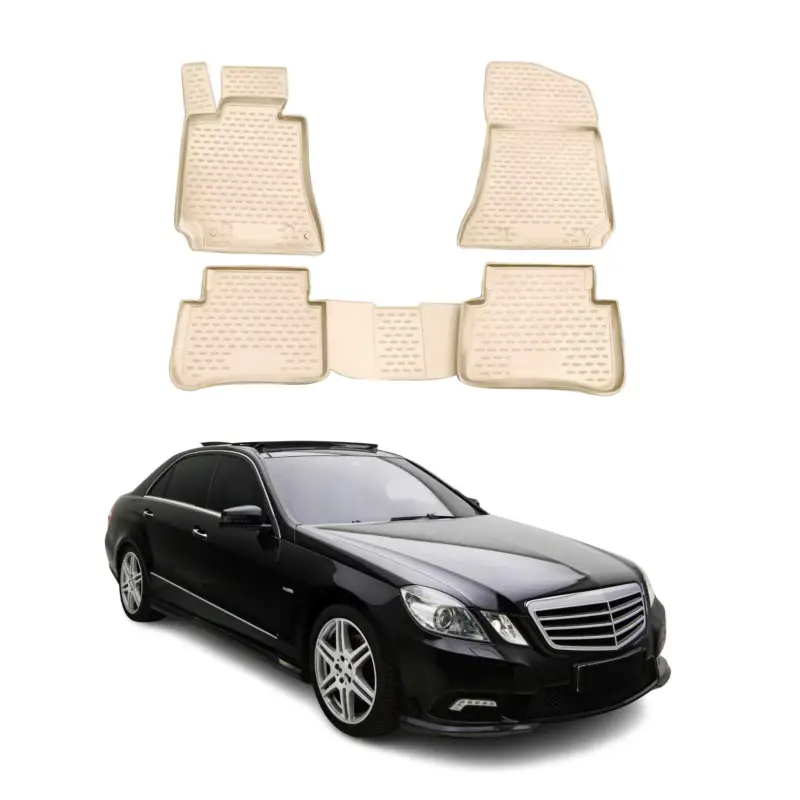 OMAC Gummimatten Fußmatten für Mercedes E Klasse W212 2009-2016 TPE Beige 4x Knallerangebot
