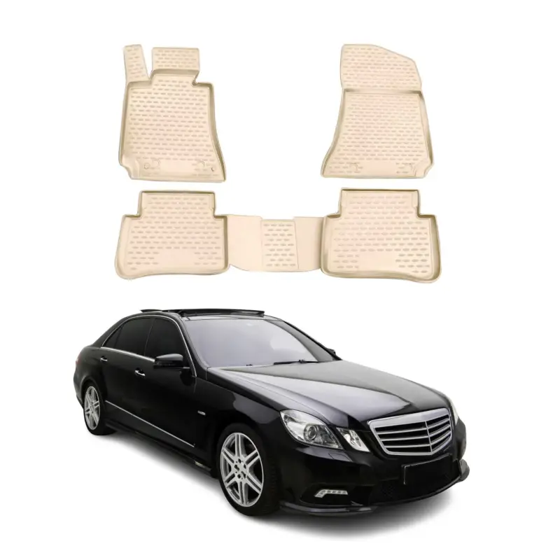 OMAC Gummimatten Fußmatten für Mercedes W212 2009-2016 TPE Automatten Beige 4x Neue Kollektion