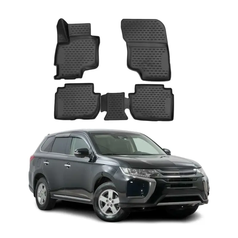 OMAC Gummimatten Fußmatte für Mitsubishi Outlander PHEV 2014-2019 TPE Schwarz 4x Neu Im Sortiment