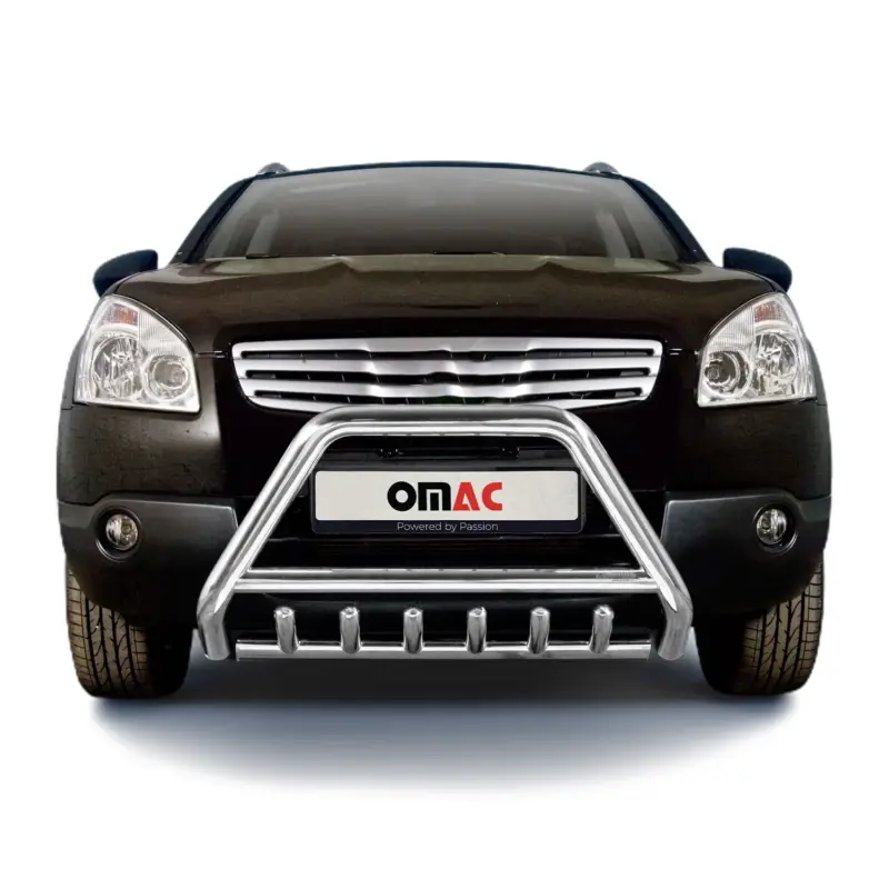 Frontbügel Frontschutzbügel für Nissan Qashqai +2 2007-2010 mit ABE Stahl Silber Highlight