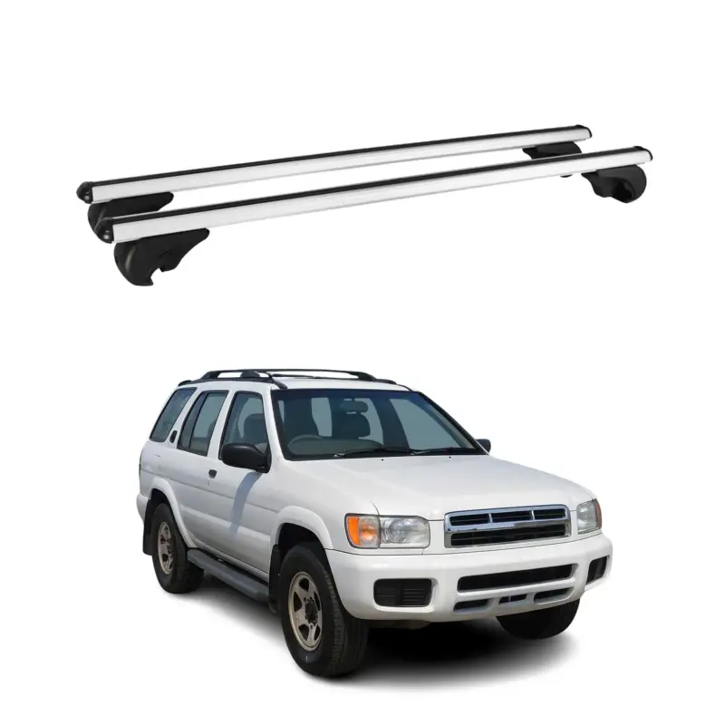 Zertifiziert Dachträger Grundtäger für Nissan Pathfinder R50 1997-2005 75kg Alu Silber 2 tlg