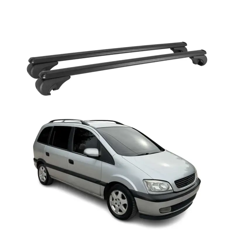 Wochenendangebot Dachträger für Opel Zafira 1999-2005 Gepäckträger Grundträger Alu Schwarz 2x