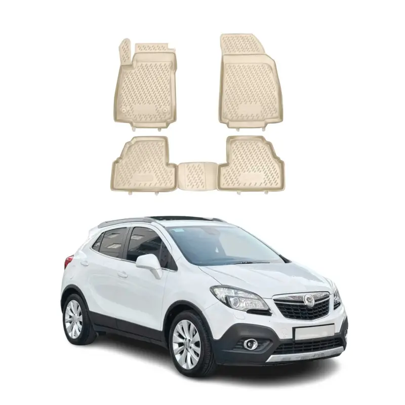 Top-Angebot OMAC Gummimatten Fußmatten für Opel Mokka 2012-2019 TPE Automatten Beige 4x