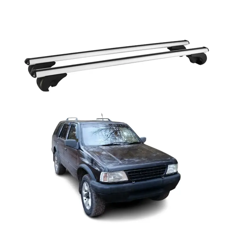 Jetzt Kaufen Dachträger Grundtäger für Opel Frontera A 1991-1998 75kg Aluminium Silber 2 tlg