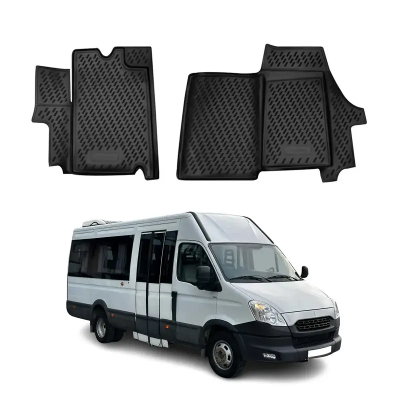 Highlight OMAC Gummimatten Fußmatten für Iveco Daily 2006-2020 TPE Automatten Schwarz 2x