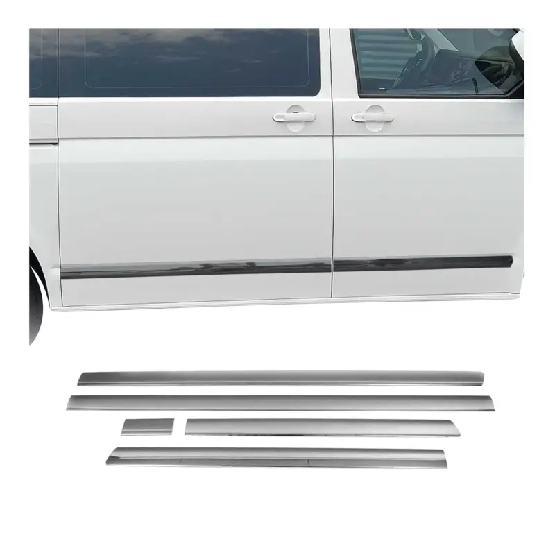 Wochenendangebot Seitentürleiste für VW T6 T6.1 Transporter 2015-2024 L1 LHD Edelstahl Dunkel 5x