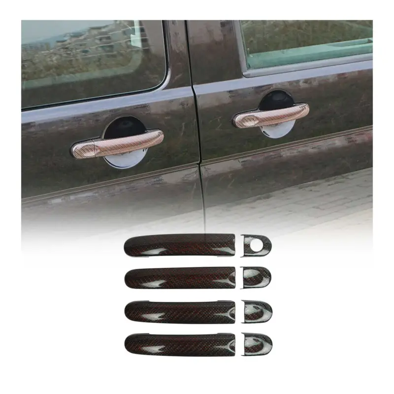 Türgriff Blende Türgriffkappe für VW Caravelle T5 2003-2015 4Tür Carbon Rot 6x Heißes Angebot