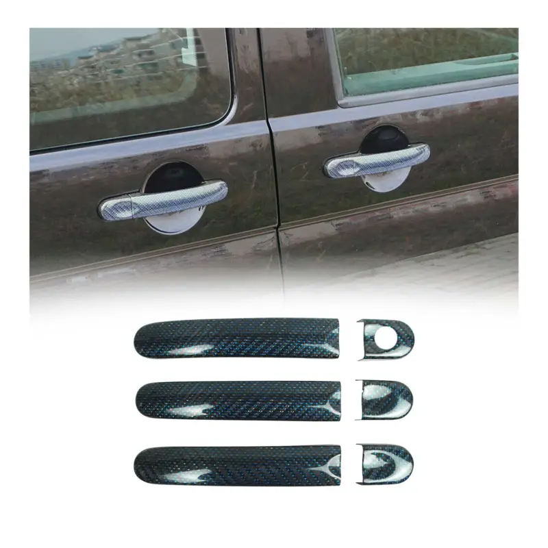 Türgriff Blende Türgriffkappen für VW Caravelle T5 2003-2015 3Tür H1 Carbon Blau Echt