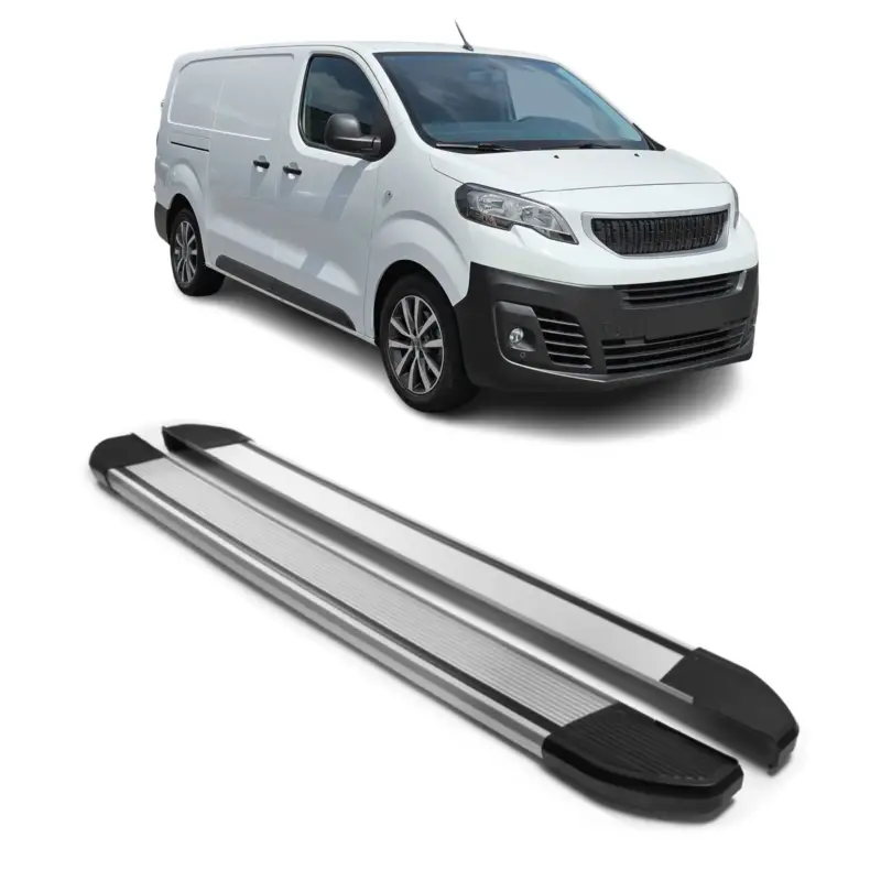 Alu Seitenschweller Trittbretter für Peugeot Expert 2016-2026 L2 Langer Silber Zertifiziert