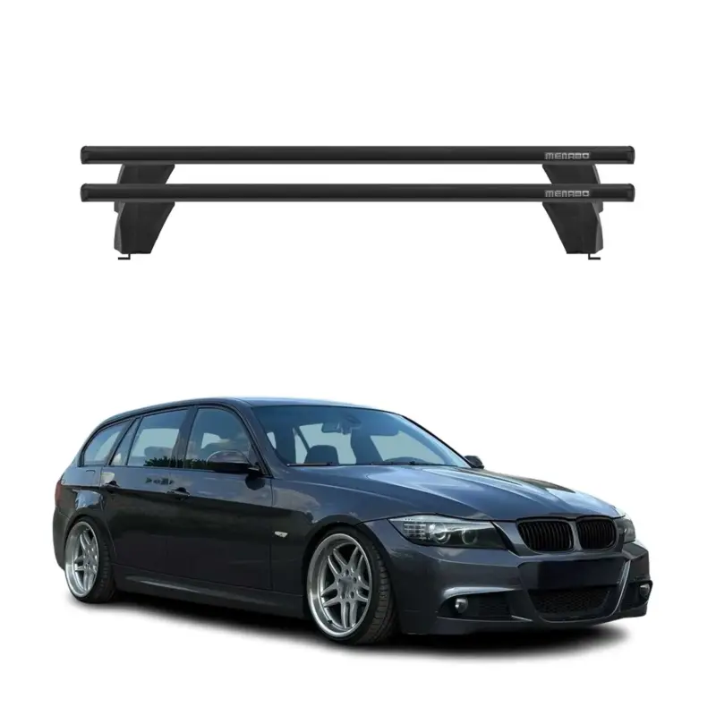 Menabo Dachträger für BMW 3er E90 E91 E92 Limo Touring Coupe 2004-2013 Schwarz Neue Ware