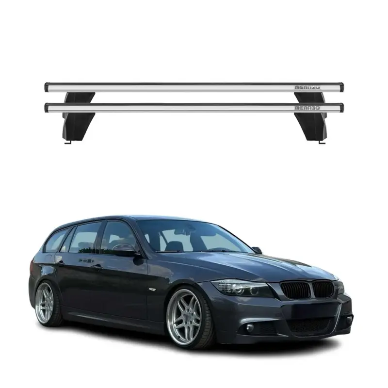 Menabo Dachträger für BMW 3er E90 E91 E92 Limo Touring Coupe 2004-2013 75kg Grau Heißes Angebot