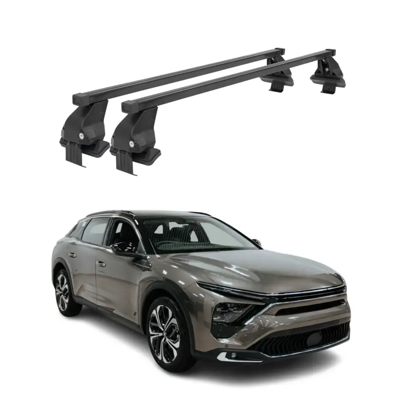 Sonderangebot Menabo Dachträger Grundtäger für Citroen C5 X 2022-2026 50kg Stahl Schwarz 2 tlg