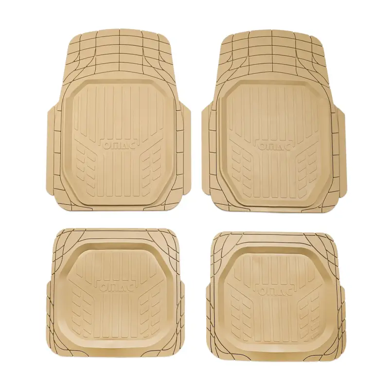 Zertifiziert Fußmatten Automatten für Audi Q7 3D Passform Hoher Rand Gummimatten Beige