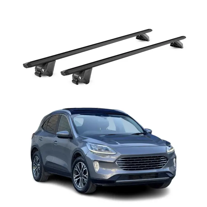 Dachträger Grundtäger für Ford Kuga III 2019-2026 100kg Alu Schwarz 2 tlg ABE Top-Seller