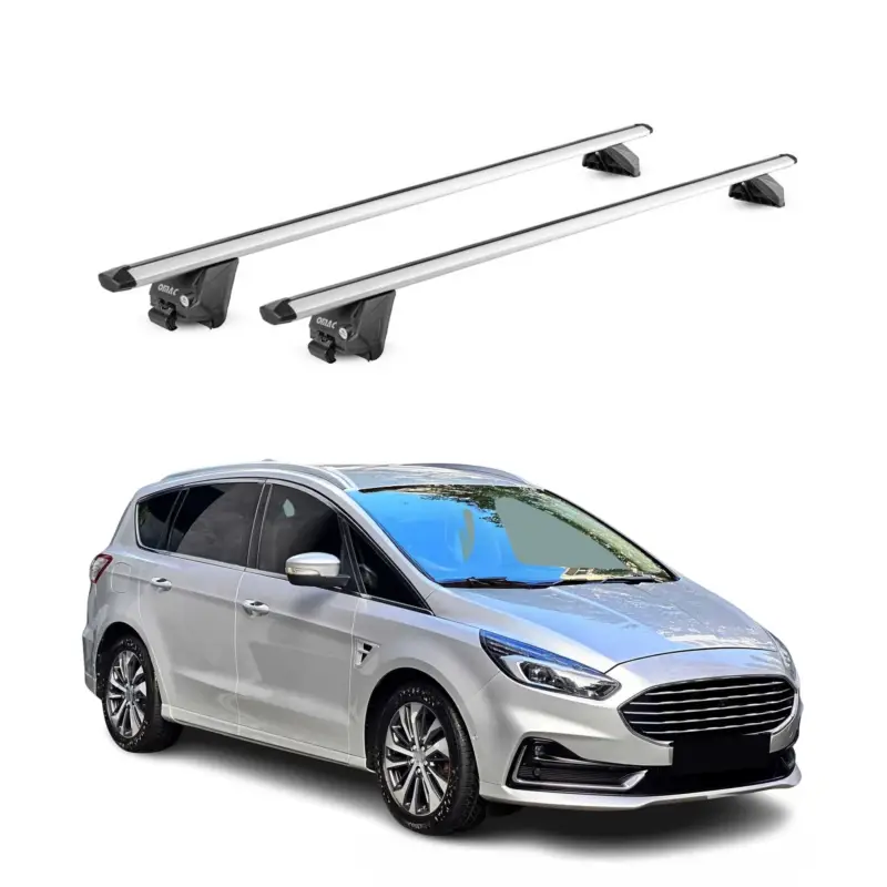 Online Kaufen Dachträger Grundtäger für Ford S-Max II 2015-2023 100kg Aluminium Silber 2x ABE