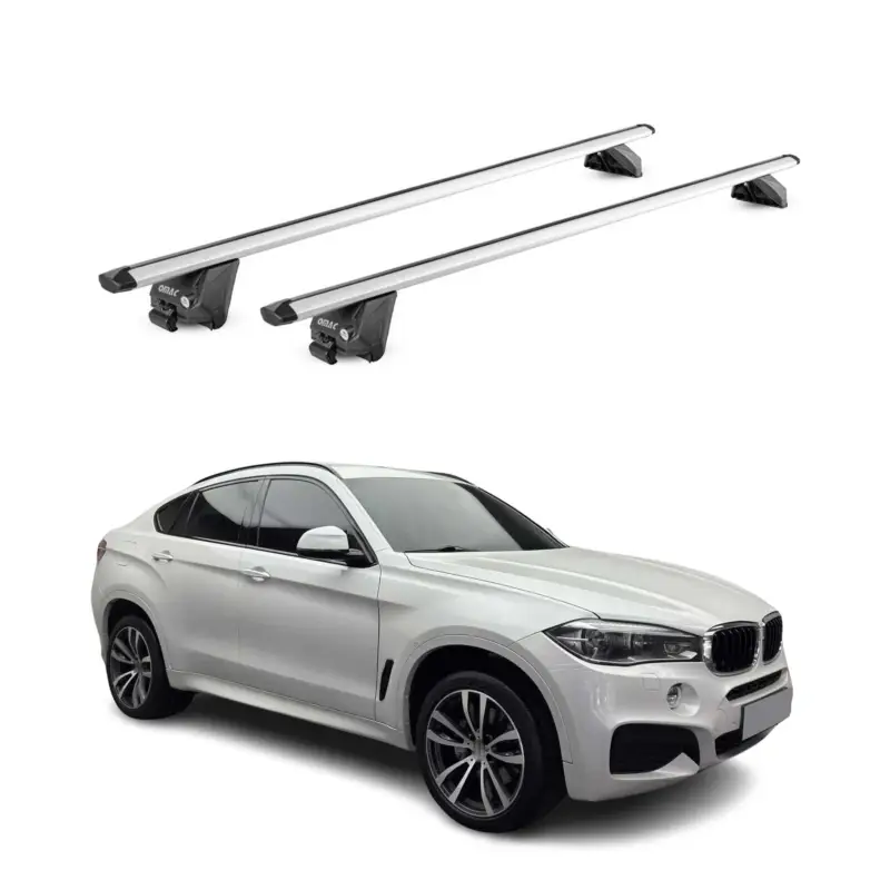 Rabatt Dachträger Grundtäger für BMW X6 F16 2014-2019 100kg Aluminium Silber 2 tlg ABE